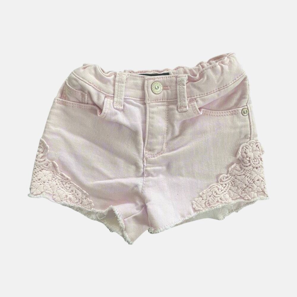Jordache Girls Pink Lace Trim Shorts Size 4T